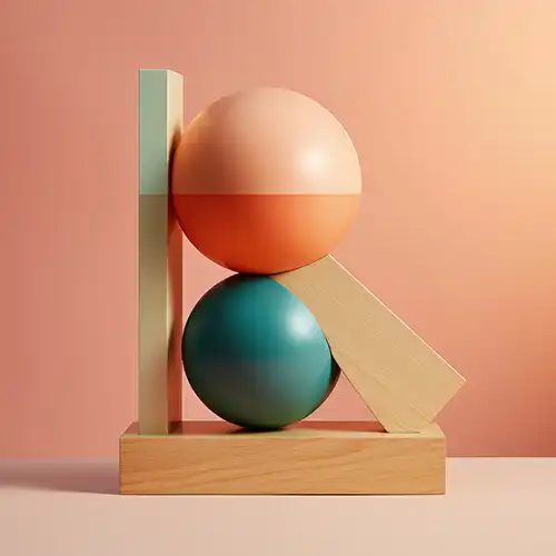 3D model of geometric shapes, designed by Evovise for creative digital and immersive experiences