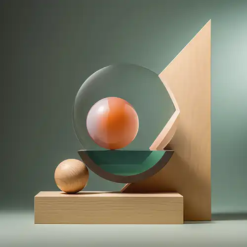 Abstract 3D models designed by Evovise for creative digital and immersive experiences